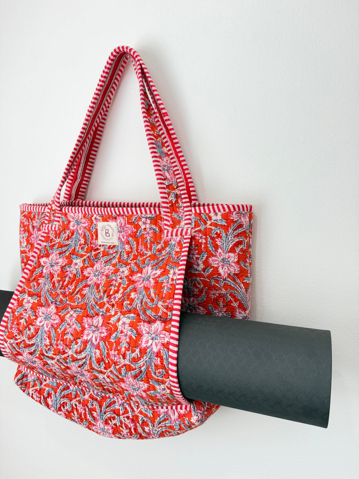 Sunset Bloom Quilted Yoga Tote