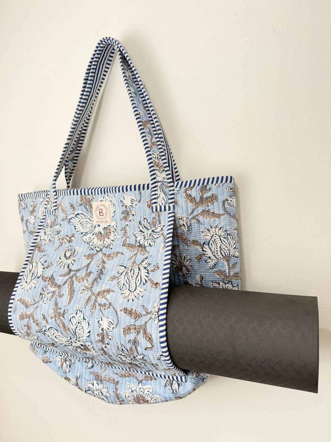 Ocean Bloom Quilted Yoga Tote