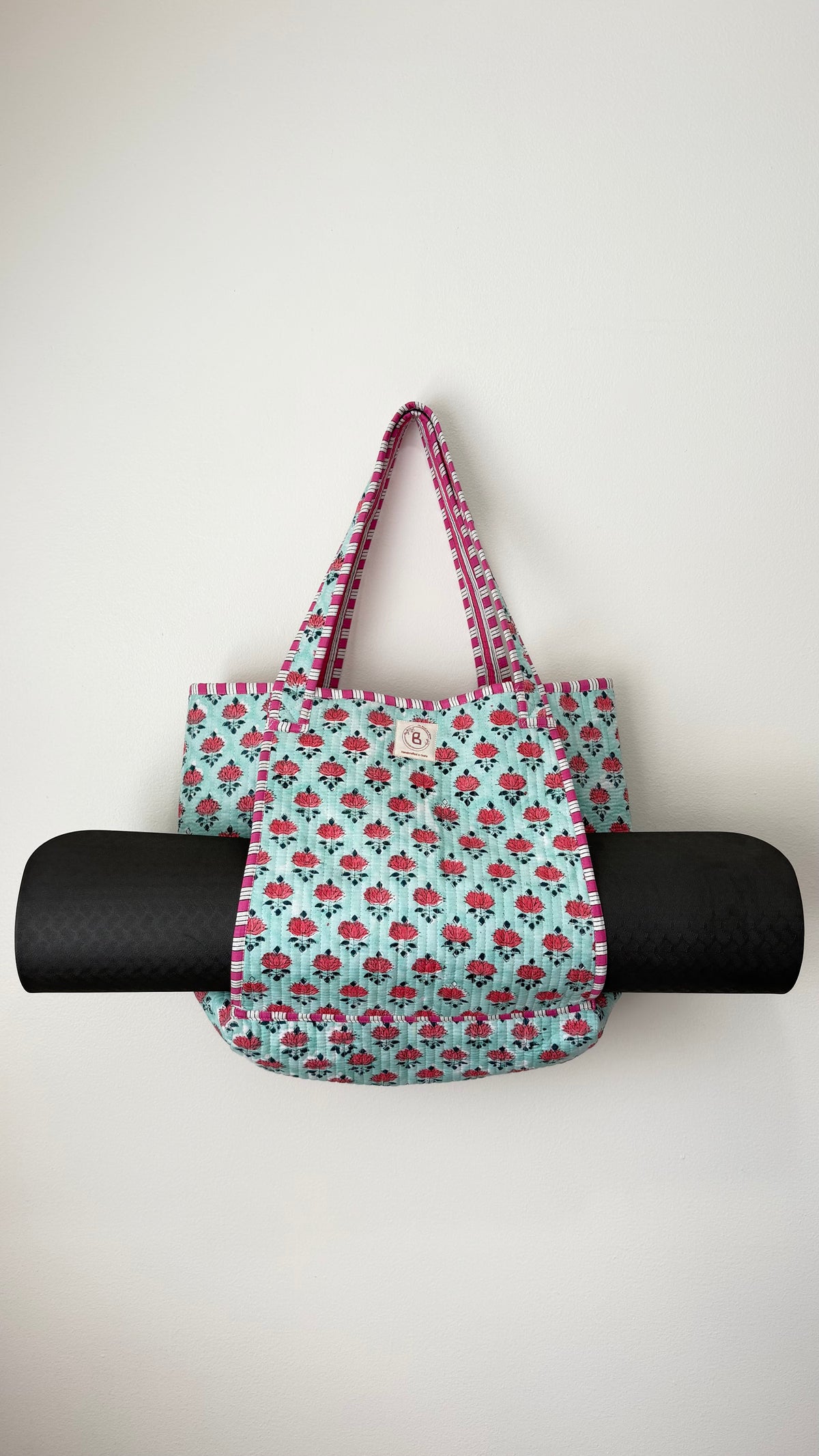 Water Lily Quilted Yoga Tote