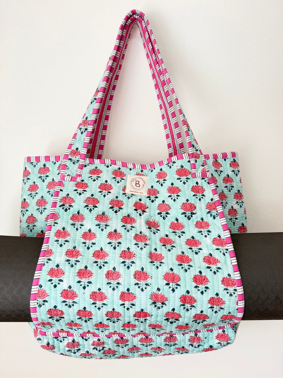 Water Lily Quilted Yoga Tote