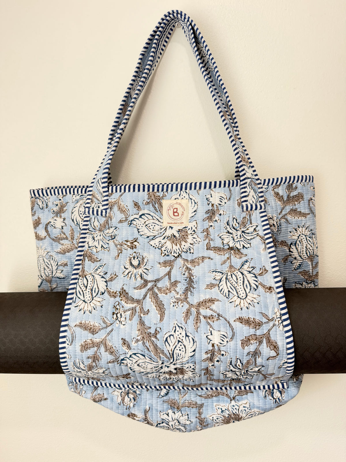 Ocean Bloom Quilted Yoga Tote