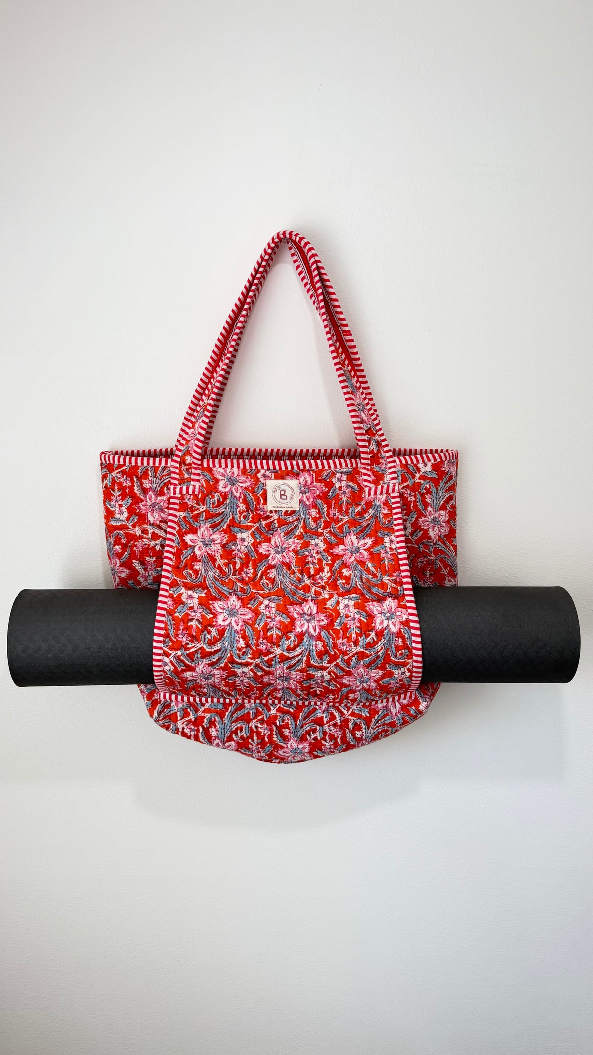 Sunset Bloom Quilted Yoga Tote