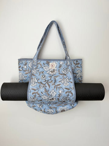 Ocean Bloom Quilted Yoga Tote
