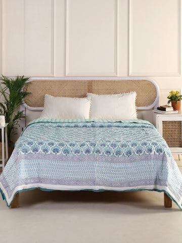 Coral Blue Reversible Quilt