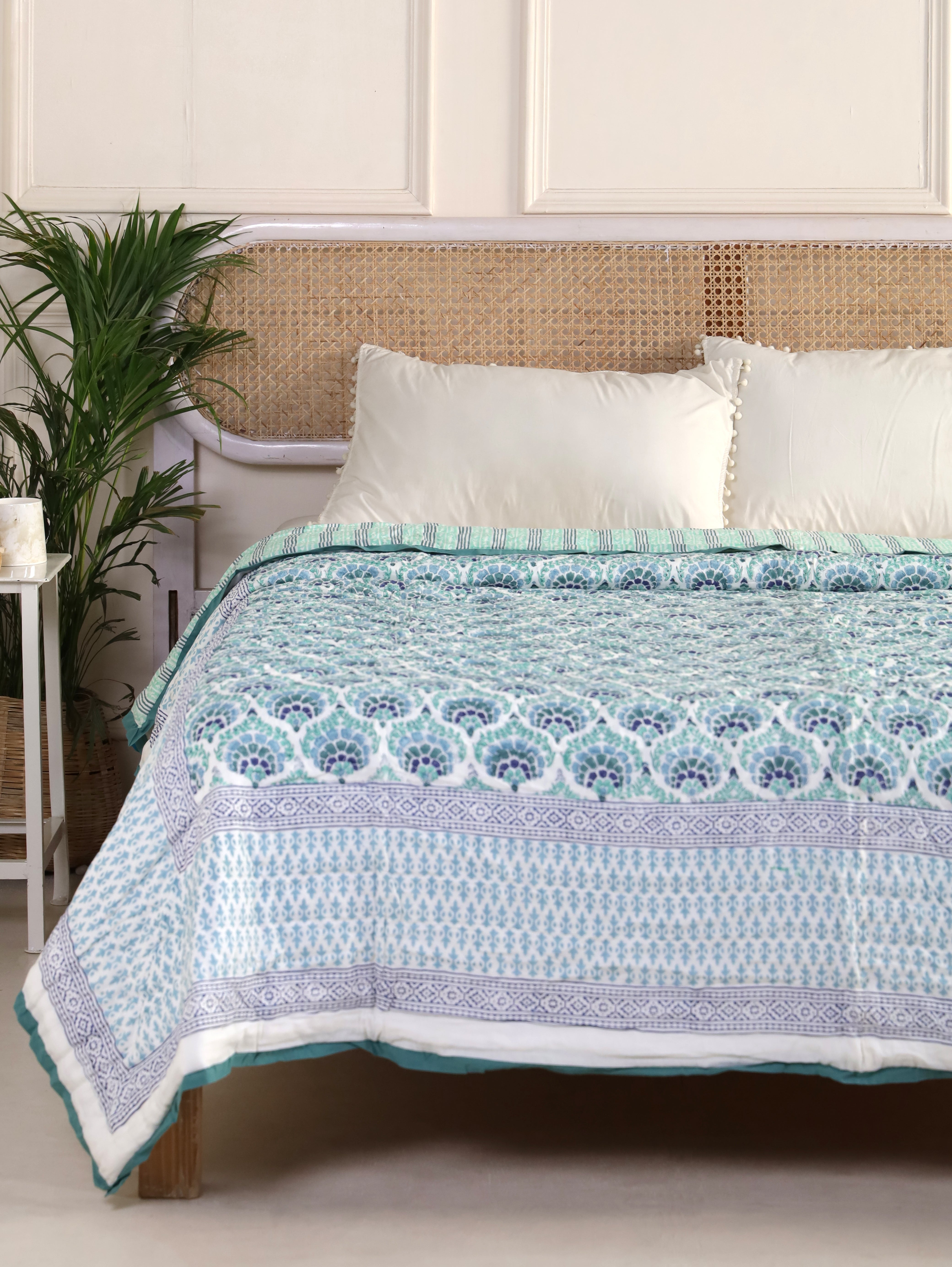 Coral Blue Reversible Quilt