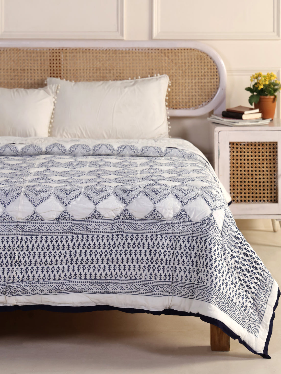 Navy Spiral Reversible Quilt