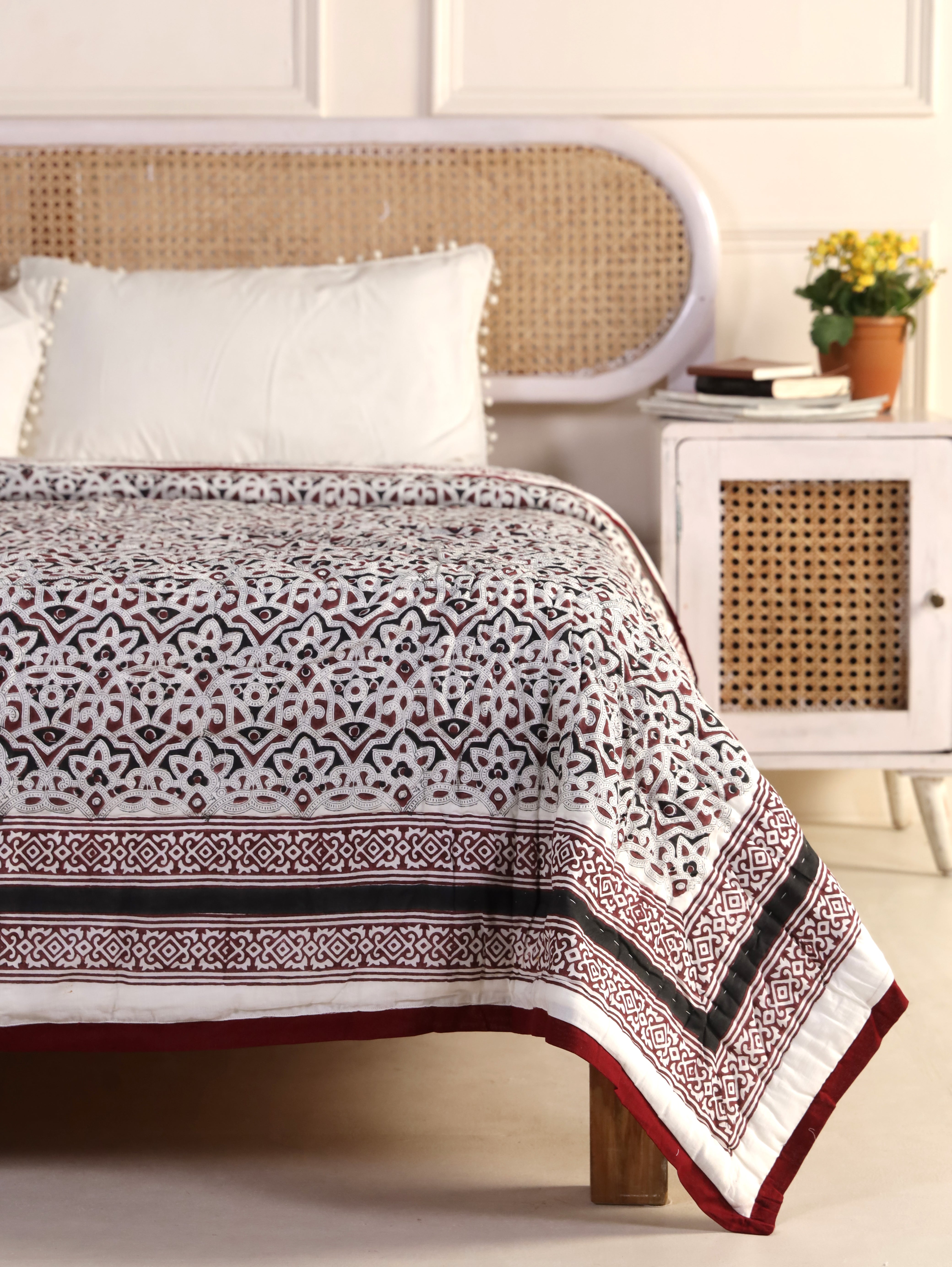 Crimson Mosaic Reversible Quilt