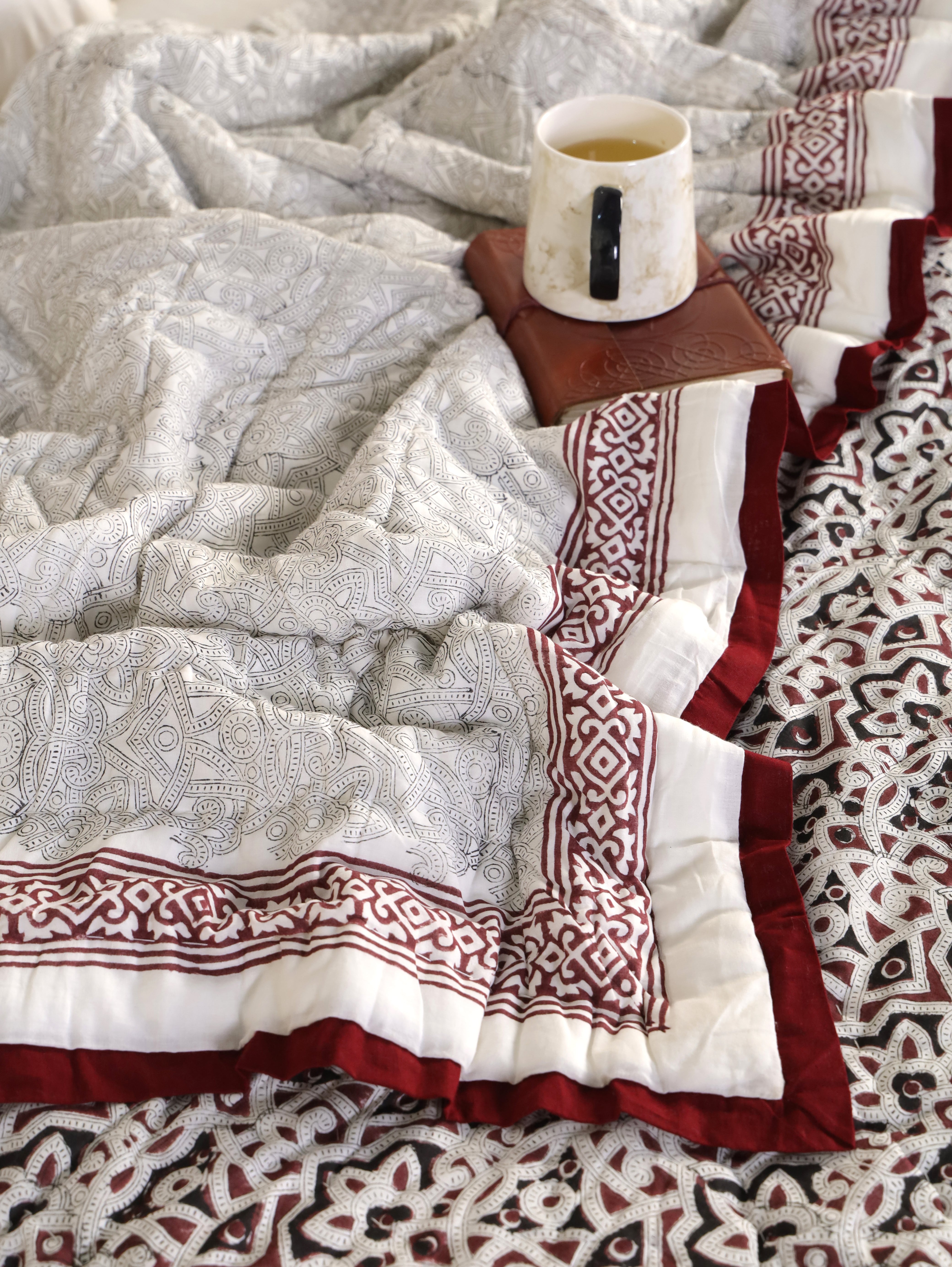 Crimson Mosaic Reversible Quilt