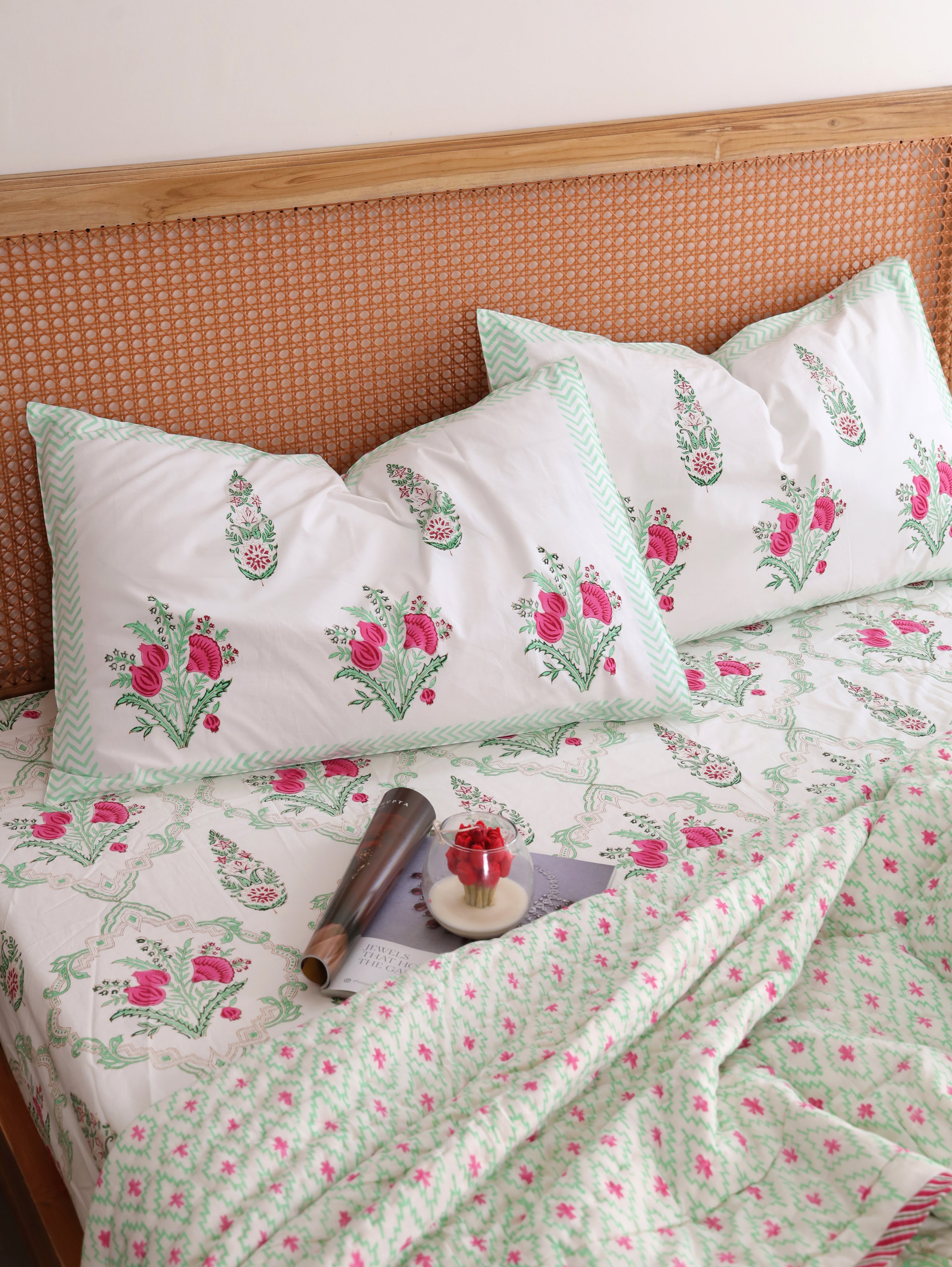 Pomegranate Meadow Reversible Cloud Quilt