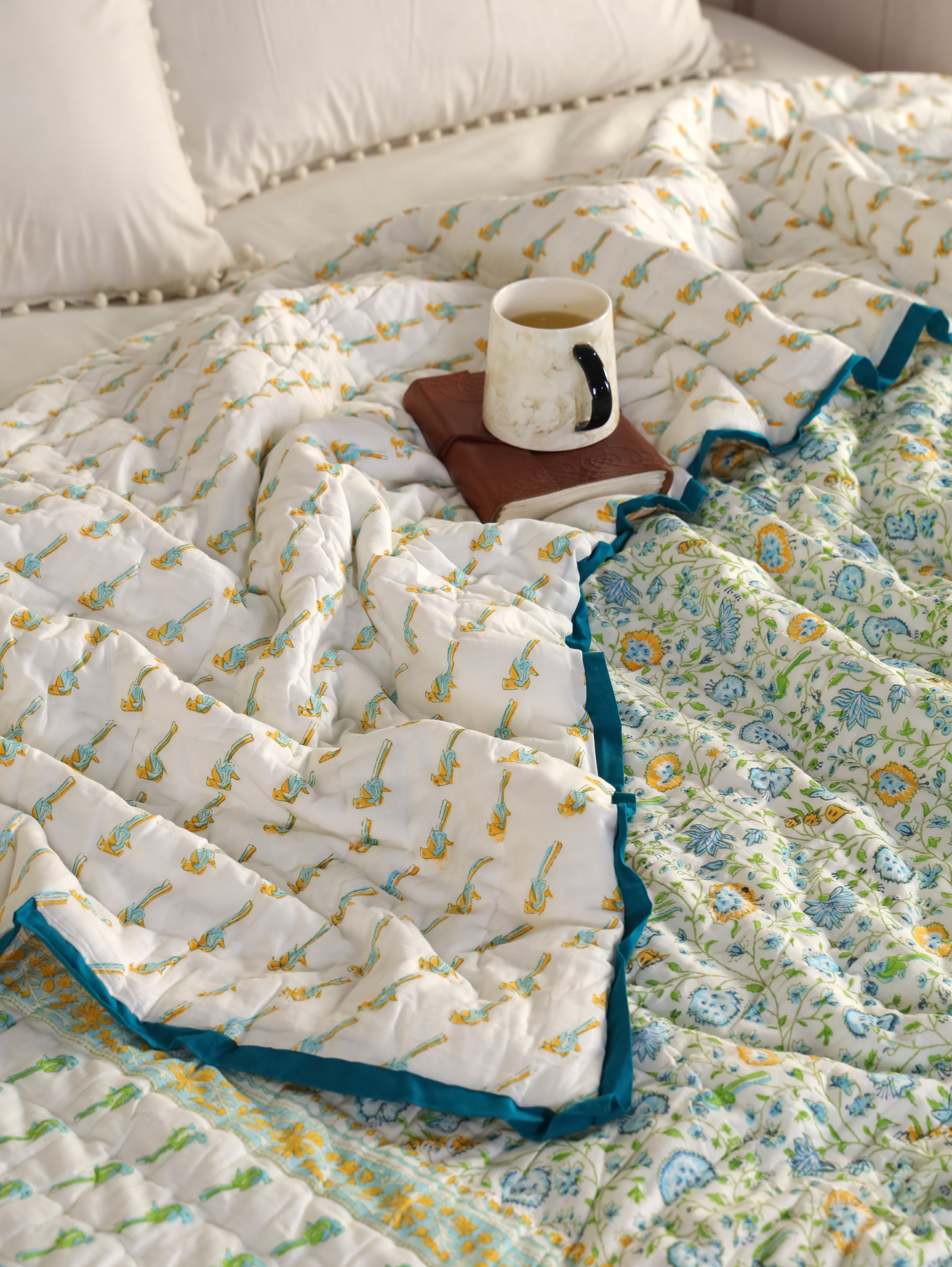 Humming Bloom Reversible Quilt