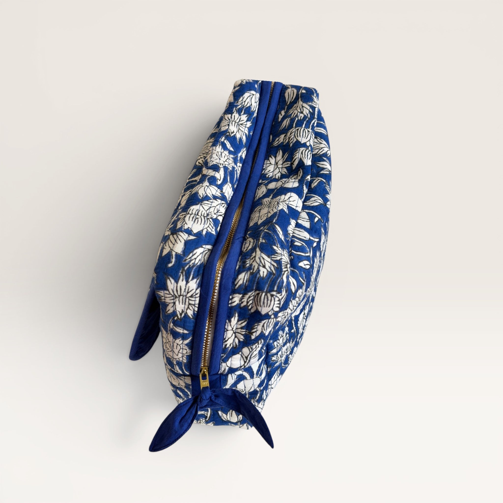 Blue Lotus Quilted Toiletry & Makeup Bag