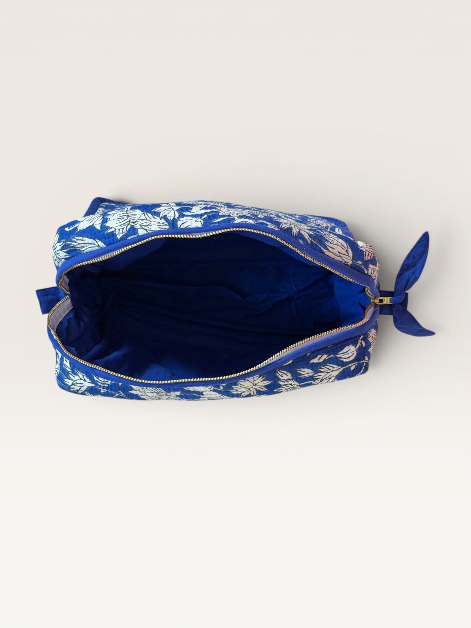 Blue Lotus Quilted Toiletry & Makeup Bag