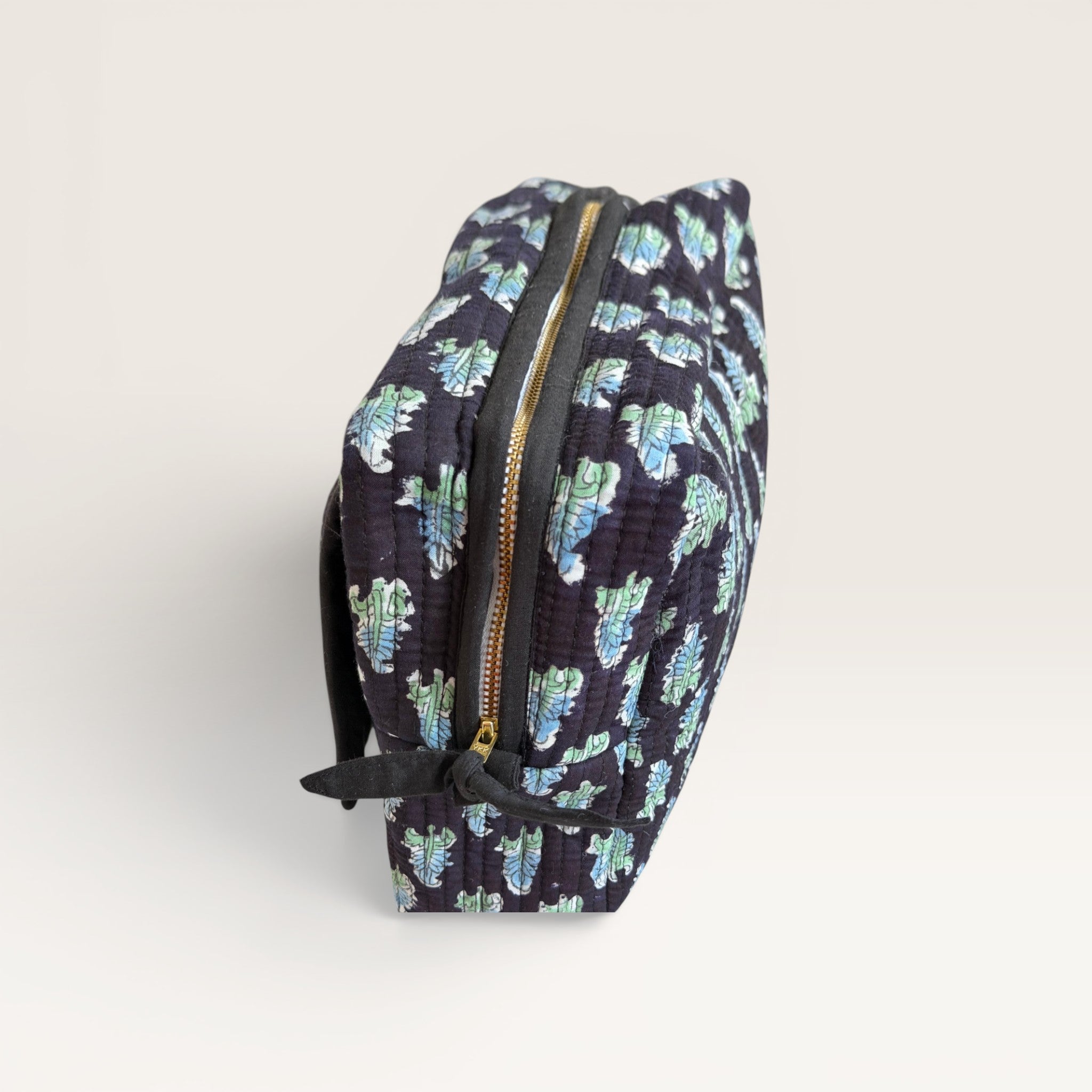 Midnight Fern Quilted Toiletry & Makeup Bag