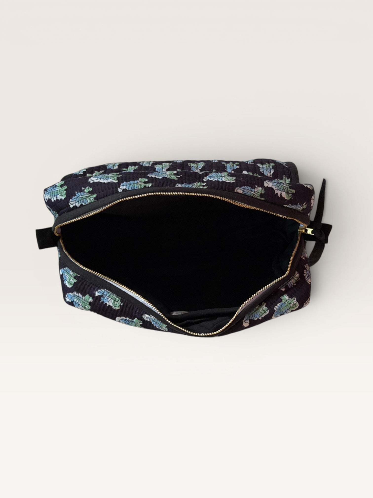 Midnight Fern Quilted Toiletry & Makeup Bag