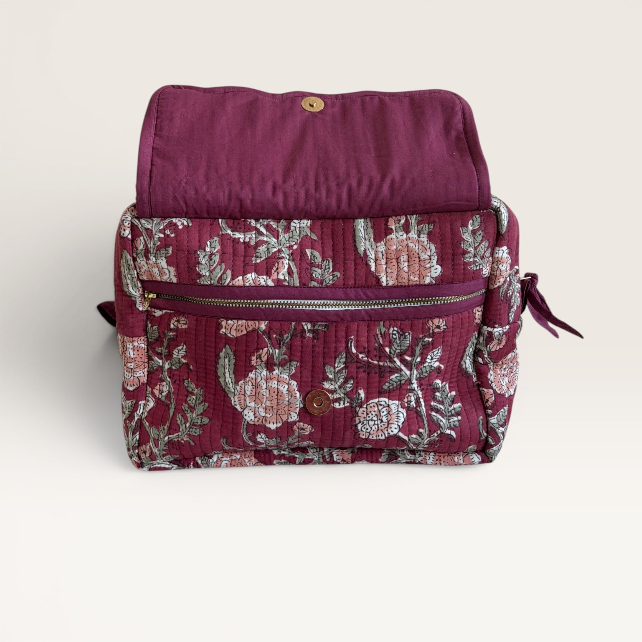 Burgundy Rose Quilted Toiletry & Makeup Bag