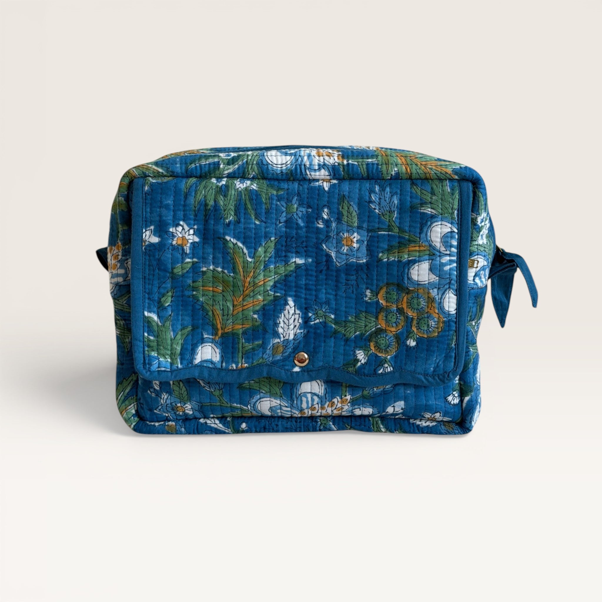 Gardenia Bloom Quilted Toiletry & Makeup Bag