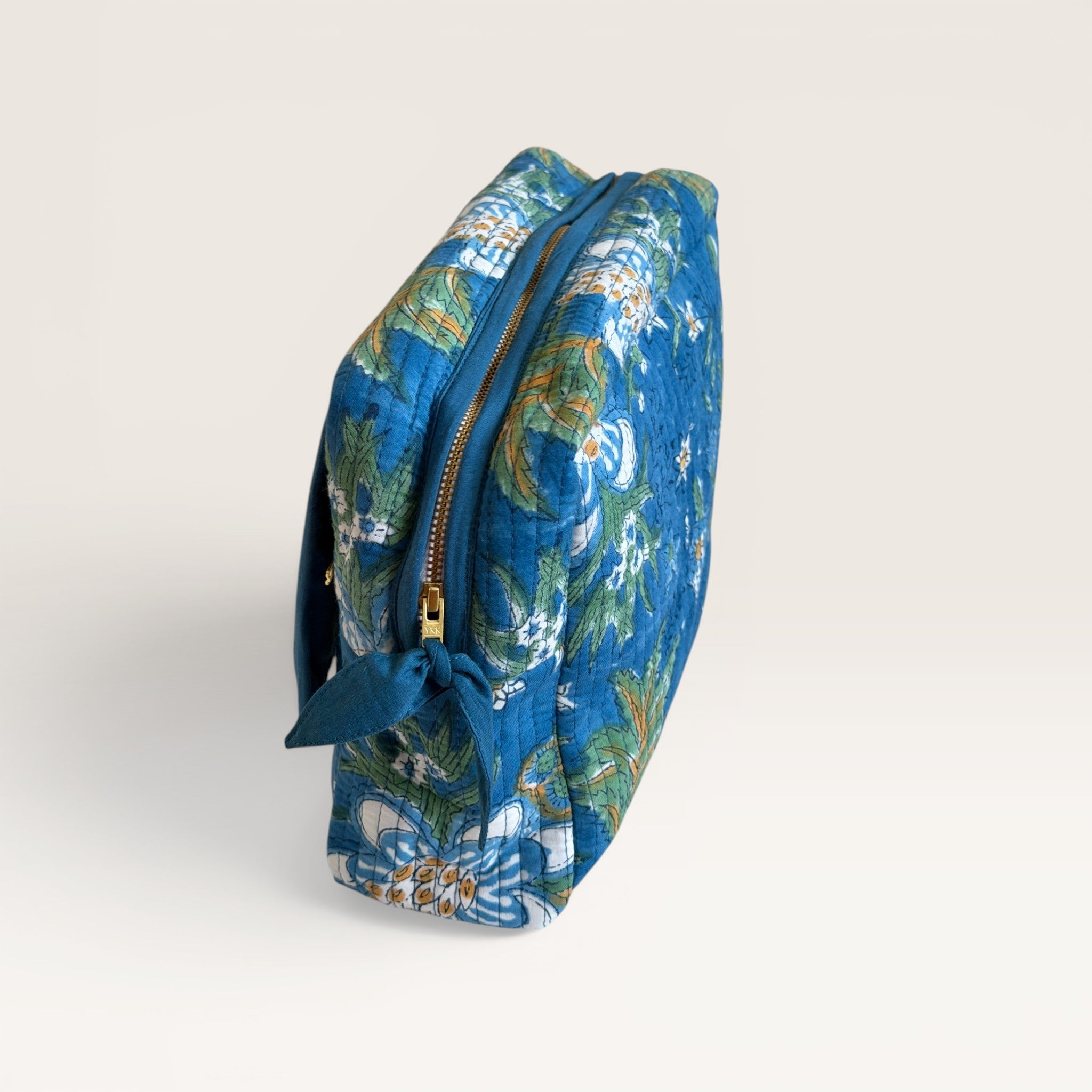 Gardenia Bloom Quilted Toiletry & Makeup Bag