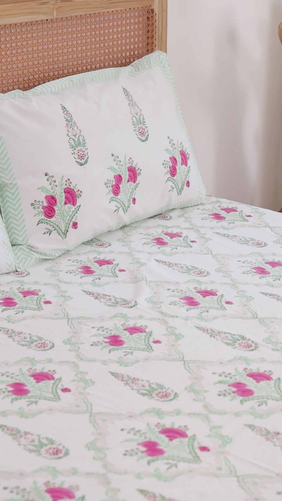 Pomegranate Meadow Reversible Cloud Quilt