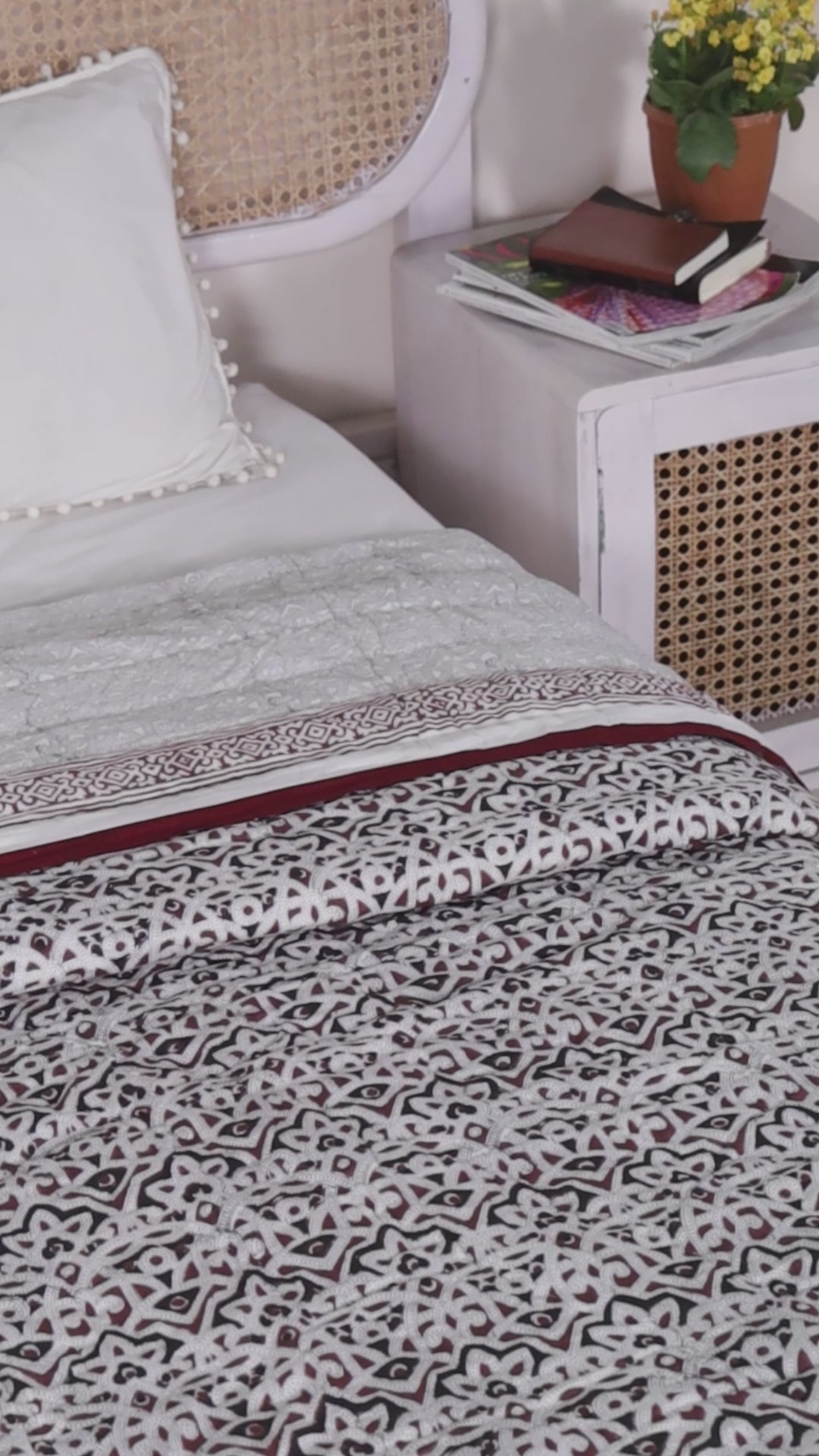 Crimson Mosaic Reversible Quilt